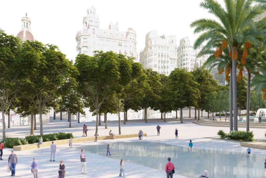 La Plaza del Ayuntamiento de Valencia tendrá «playa»